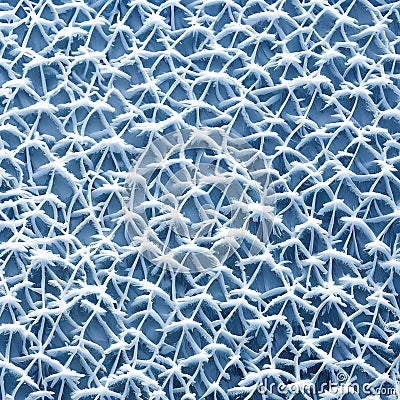 1562 Winter Frost Patterns: A serene and wintry background featuring frost patterns on windows, icy textures, and a tranquil and Stock Photo