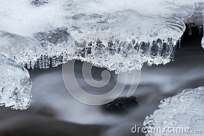 Winter Frozen Creek Stock Photo