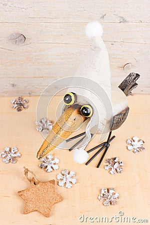 Winter funny bird Stock Photo