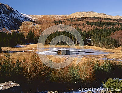 Winter, Harrop tarn, Cumbria Stock Photo