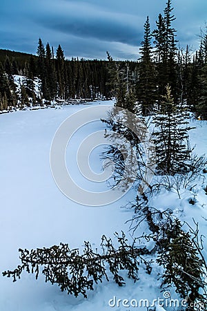 Winter has a hold on the park. Waiprous Creek Provincial Recreation Area Alberta Canada Stock Photo