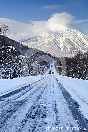 Winter highway Stock Photo