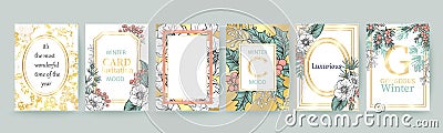 Winter holiday background, invitation. Wedding pattern design. Place for text. Merry Christmas and Happy New Year card. Vector Illustration