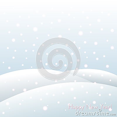 Winter holiday background on New Year and Christmas Snowdrifts, falling snowflakes Winter frosty landscape Vector Illustration