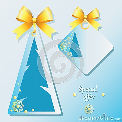 Winter. Holiday gift tags. Vector Illustration