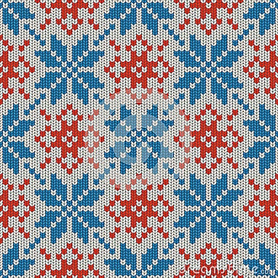 Winter Holiday knitted seamless pattern Vector Illustration