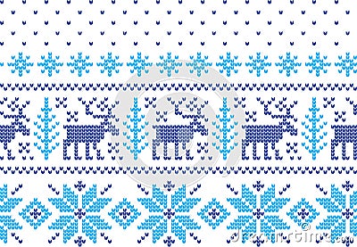 Winter Holiday Knitting Pattern with a Christmas Trees. Christmas Knitting Sweater Design. Wool Knitted Texture Vector Illustration