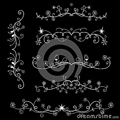 Winter holiday lace and borders Vector Illustration