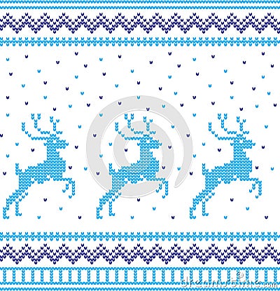 Winter Holiday Knitting Pattern with a Christmas Trees. Christmas Knitting Sweater Design. Wool Knitted Texture Vector Illustration