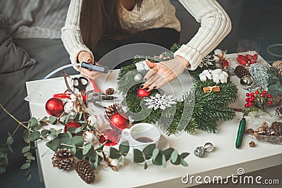 Winter Holidays Concept. Christmas Decorations Stock Photo