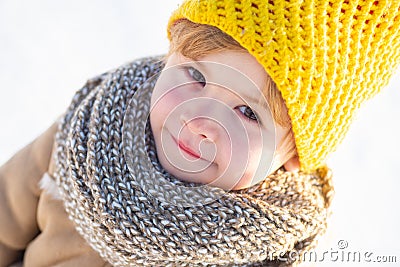 Winter holidays concept. May you have wonderful holiday. Happy new year and merry christmas. Happy winter child snow Stock Photo