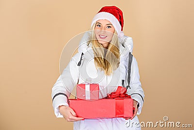 Winter holidays sales. fun and gifts. happy new year. merry christmas. xmas shopping. winter holidays and vacation Stock Photo