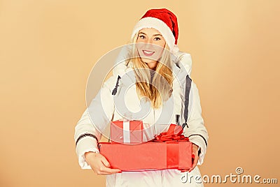 Winter holidays sales. fun and gifts. happy new year. merry christmas. xmas shopping. winter holidays and vacation Stock Photo