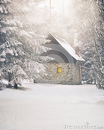 Winter House Stock Photo