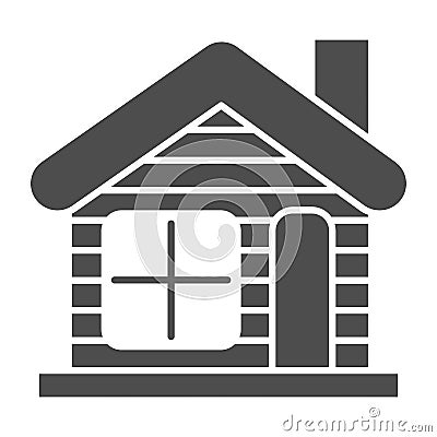 Winter house solid icon. Christmas house vector illustration isolated on white. Gingerbread house glyph style design Vector Illustration