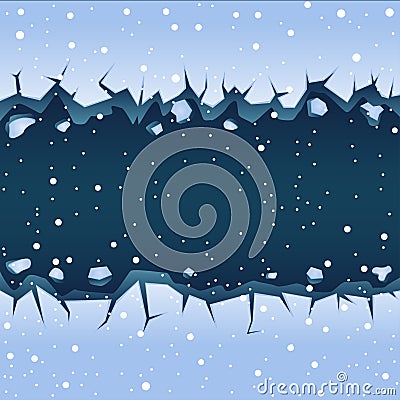 Winter ice crack Vector Illustration