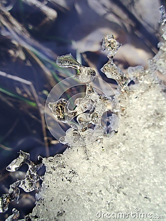 Winter ice patterns. Frost patterns in winter. Winter frozen effect Stock Photo