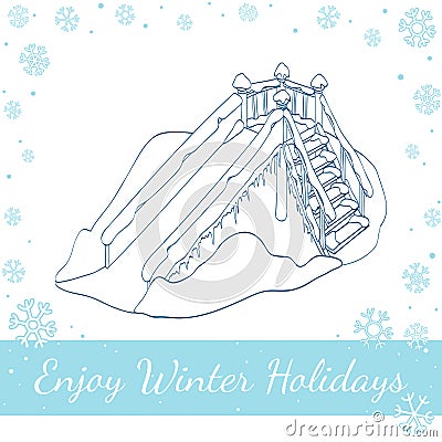 Winter Ice-Run. Vector Illustration Vector Illustration