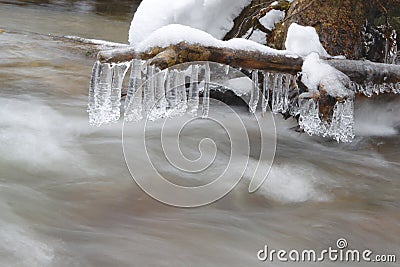 Winter Icicles Water Snow Stock Photo