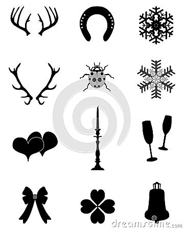 Winter icons Stock Photo