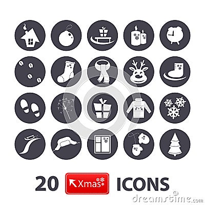 Winter icons set Vector Illustration