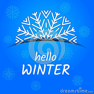 Hello winter card Vector Illustration