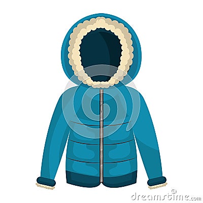 Winter jacket clothes isolated icon Vector Illustration