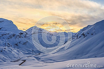 Winter at Julier -Pass Stock Photo