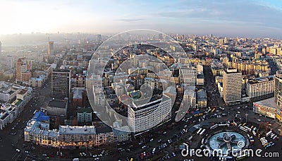 Winter in the Kiev city, aerial view Editorial Stock Photo