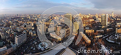 Winter in the Kiev city, aerial view Editorial Stock Photo