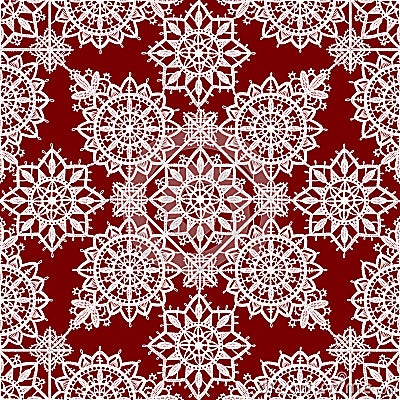 Winter Lace Seamless Pattern Vector Illustration