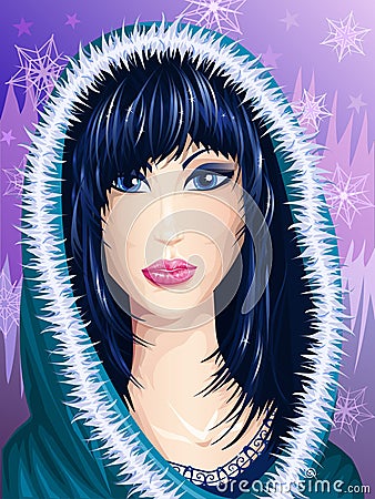 Winter lady Vector Illustration