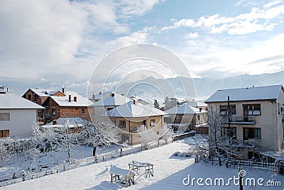 Winter landscape in the city Stock Photo