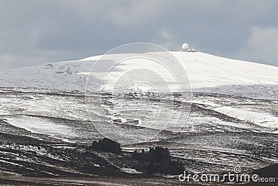 Winter landscape at Cow Green Reservoir, County Durham. Stock Photo