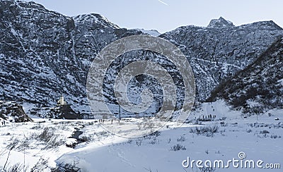 Winter landscape in the italian alps Stock Photo