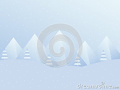 Winter landscape with mountains. A festive background for Christmas, New Year. Vector Vector Illustration