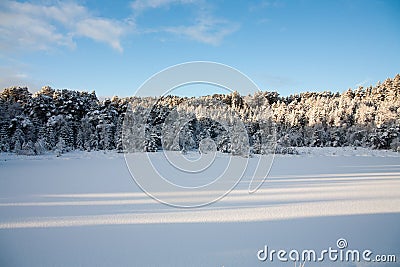 Winter landscape in Norway Stock Photo