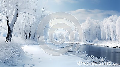 winter landscape , photo, realistic, photo realistic, background, AI generate Stock Photo