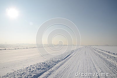 Winter landscape in Poland Stock Photo