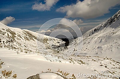 Winter landscape in Retezat mountain, Romania Stock Photo