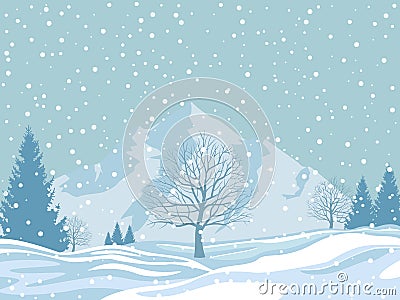 Winter landscape Vector Illustration