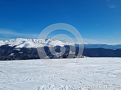 Winter landscape Snowy mountain landscapes Stock Photo