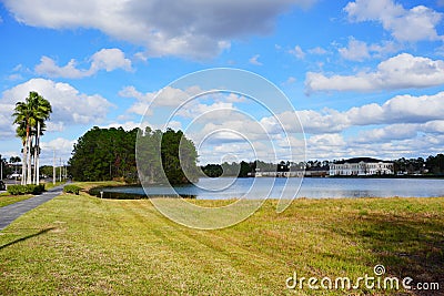 The winter landscape of New Tampa area in Florida Stock Photo