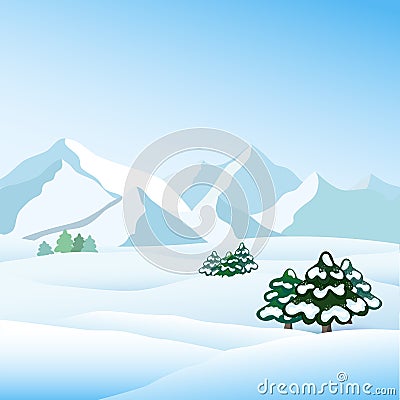 Winter landscape Vector Illustration