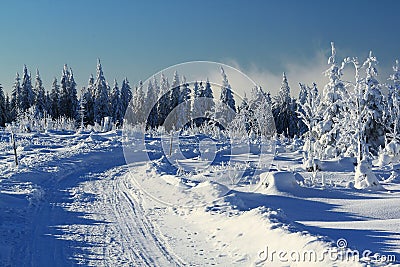 Winter Lanscape, Å umava Mountains, Eisenstein Stock Photo