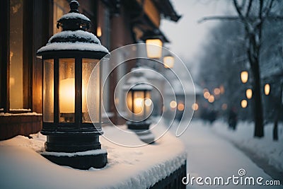Winter Laterne Stock Photo