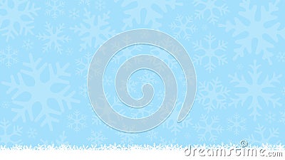Winter light blue background with snowflake silhouettes. New Year and Christmas soft background. Greeting card, banner template. M Stock Photo