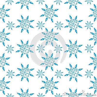 Winter little snowflake seamless pattern on the white background Vector Illustration