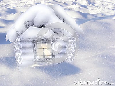 Winter lodge in snow Stock Photo