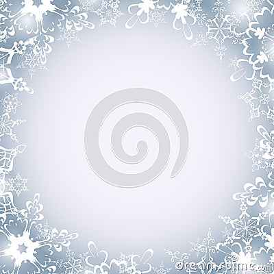 Winter luxury round frame with snowflakes Vector Illustration